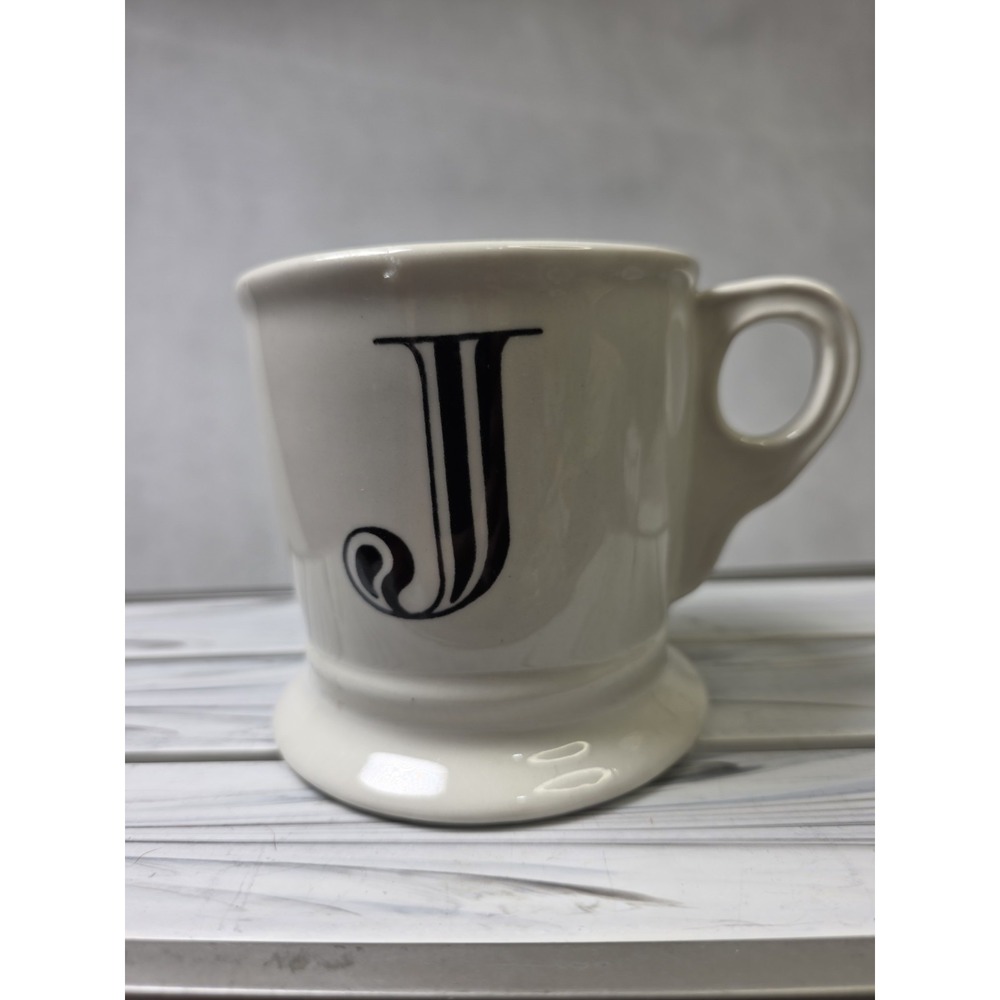 Anthropologie Monogram Letter J Mug Coffee Mug Shaving Cup Style Initial